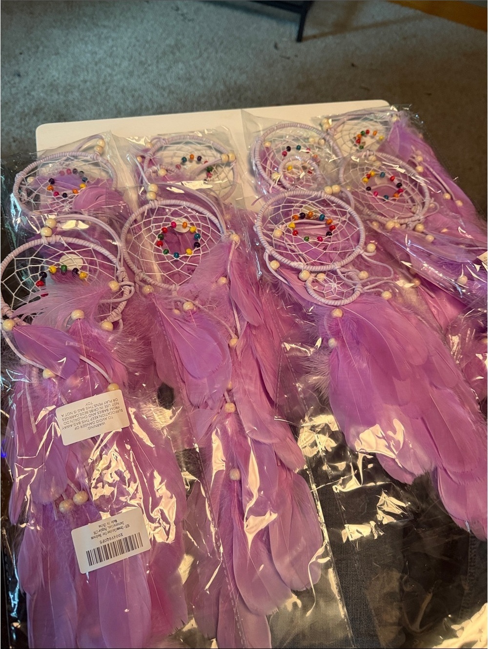 Purple Feather Dreamcatcher Wall Hanging